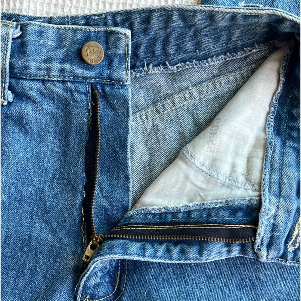 Vintage Guess USA 90’s Triangle Logo High Rise Tapered Ankle Zipper Jeans Sz 29 - Picture 6 of 14